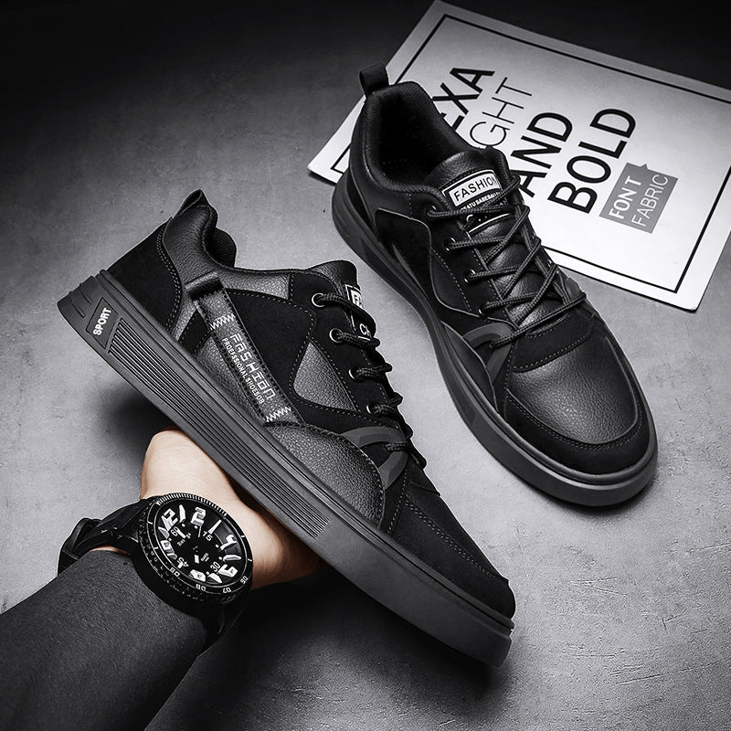 Zapatos casuales de cuero planos de corte bajo para hombre