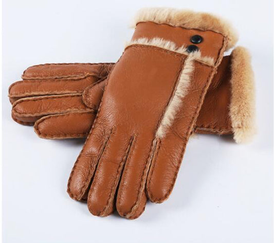 Windproof sheepskin gloves for women