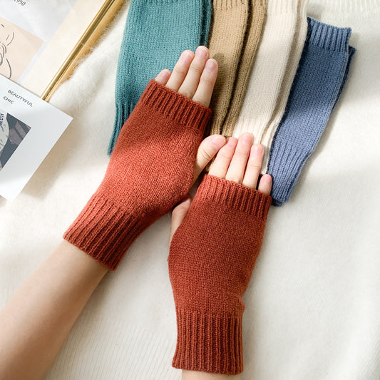 Women Stylish Hand Girl Arm Crochet Knitting Hollow Warm Fingerless Gloves Ladies