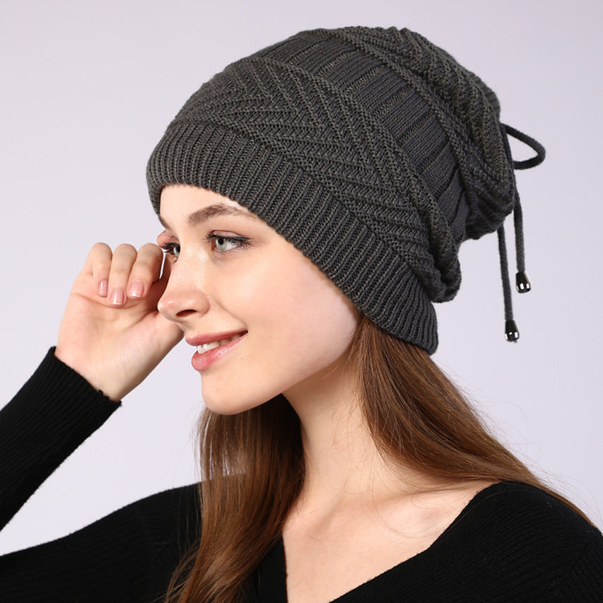 Winter Baotou hats plus velvet knitted men and women pullovers