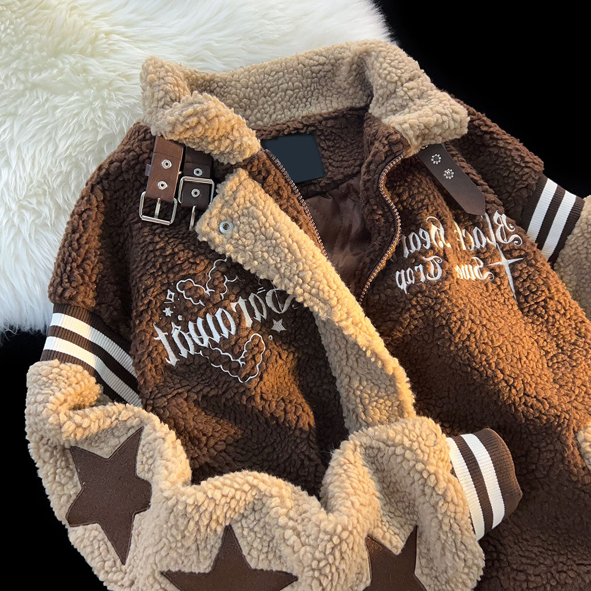 Little Fragrant Wind Lamb Baseball Jacket Women