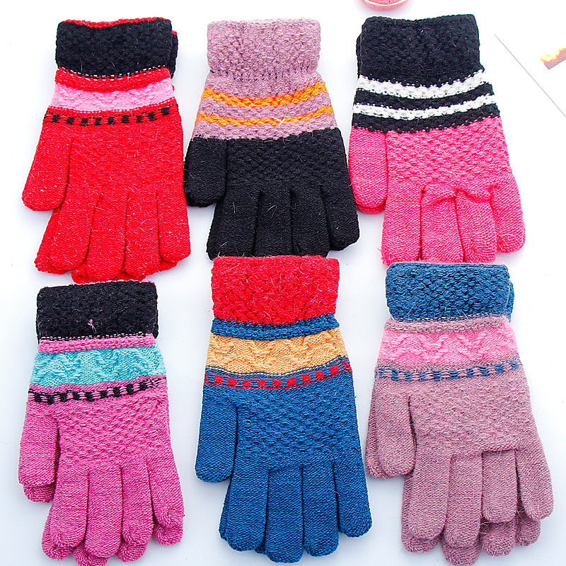Warm knitted gloves women