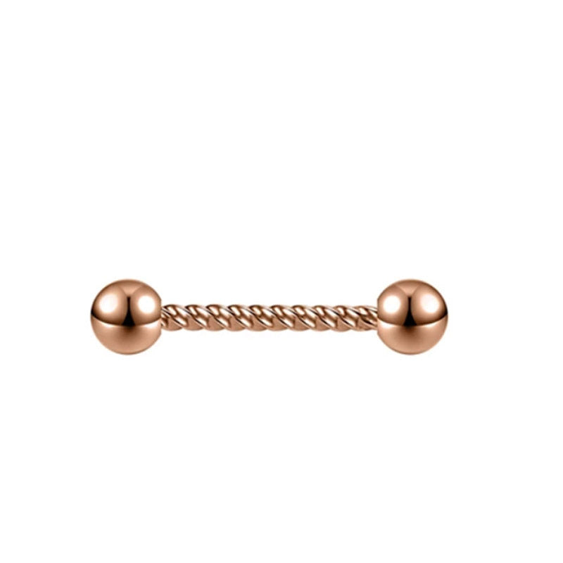 Stainless Steel Body Piercing Jewelry Straight Rod Fried Dough Twist Tongue
