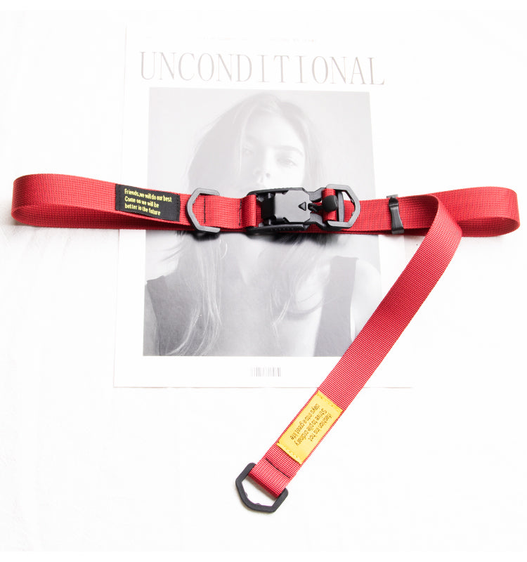 Magnetic Buckle Overalls Canvas Belt Men And Women