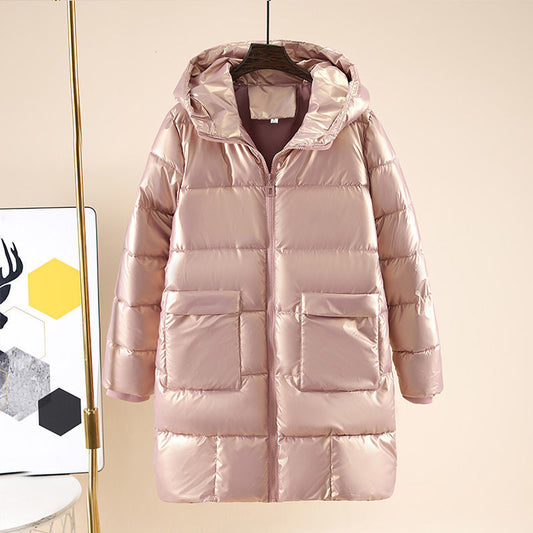 Mid-length Down Padded Jacket Women Look Thin