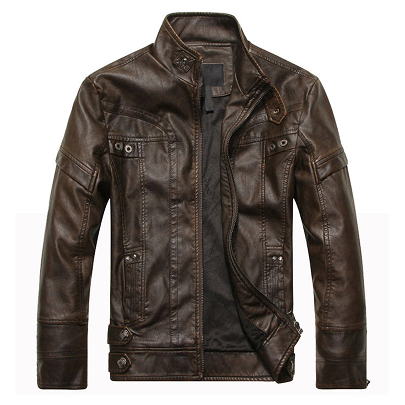 Men Leather Jackets Motorcycle PU Jacket Male Autumn Casual Leather Slim Fit Coats