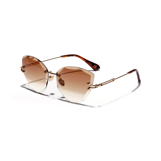 Cat Eye Retro Sunglasses Women Diamond Cut Glasses