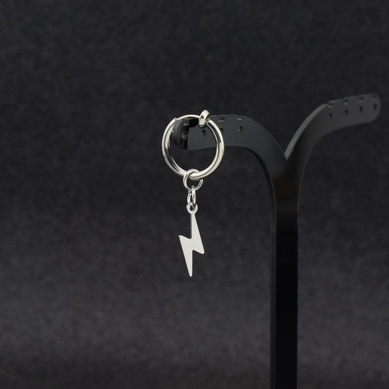 Hoop Huggie Silver Color Earrings For Men Stainless S