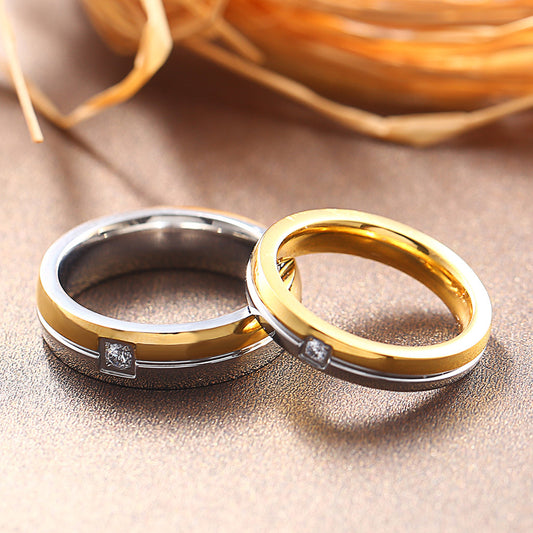 Simple Personality Titanium Steel Men And Women Couple Rings