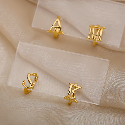 Women Stainless Steel Letter A-Z Piercing Earring Fashion Jewelry