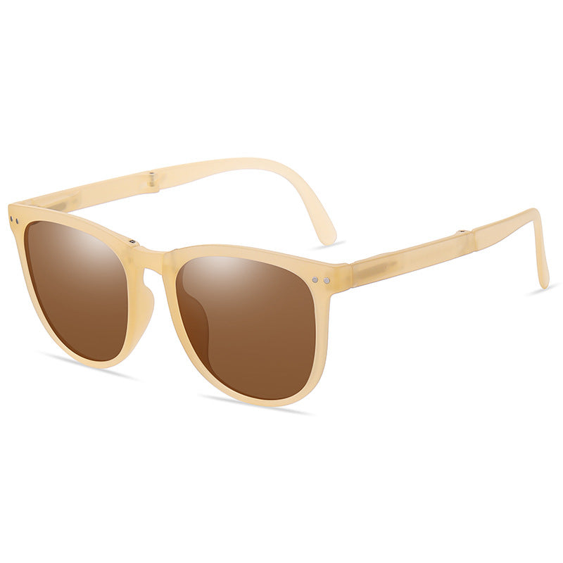 Men And Women Retro Square Polarized Folding Sunglasses