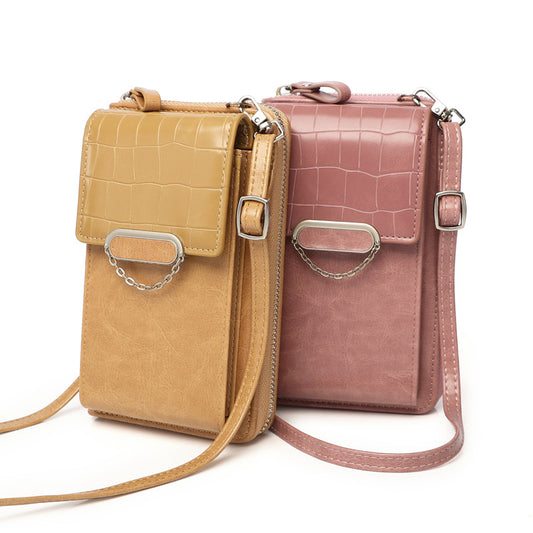 Mobile Phone Bag For Women Stone Pattern Design Shoulder Bags