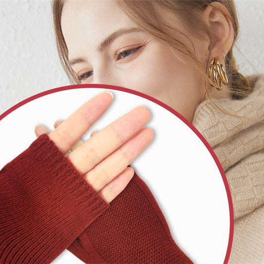 Wool Cashmere Half Finger Gloves For Men And Women