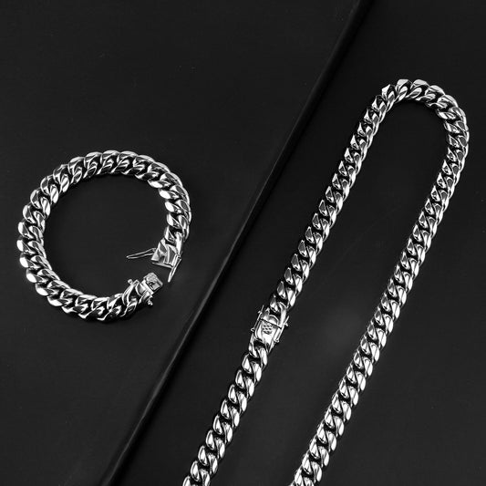 Stainless Steel Cuban Chain Personality Necklace For Men
