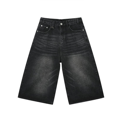 Retro Distressed Flared Cropped Pants For Men