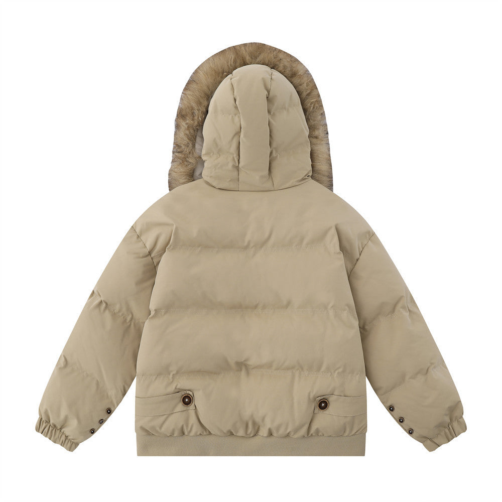 Fur Collar Hood Cotton Clothes Male