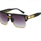 Men and women square retro colorful reflective sunglasses