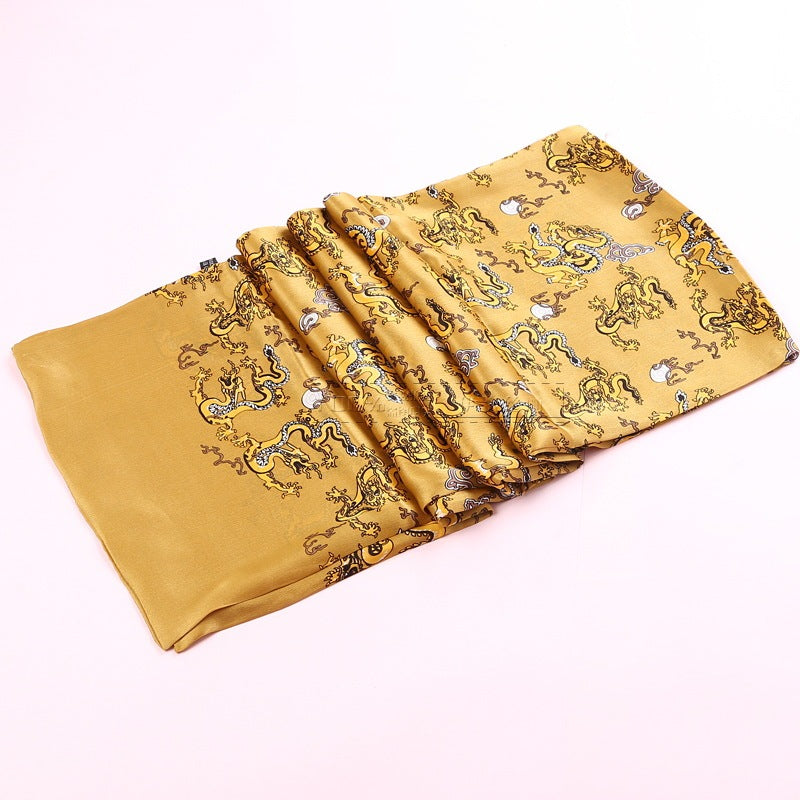 Double silk crepe satin scarf for men