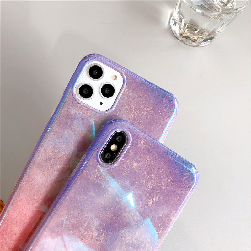 Compatible with Apple , Cold Wind Shiny Powder Silicone Trendy Female Phone Case