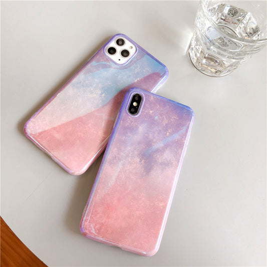 Compatible with Apple , Cold Wind Shiny Powder Silicone Trendy Female Phone Case