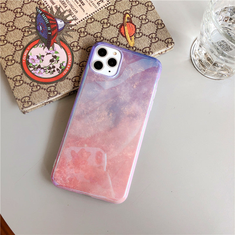 Compatible with Apple , Cold Wind Shiny Powder Silicone Trendy Female Phone Case