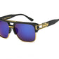Men and women square retro colorful reflective sunglasses