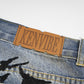 Punk Make Old Ripped Letter Denim Trousers Men