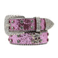 Rhinestone Skull Wide Belt Men