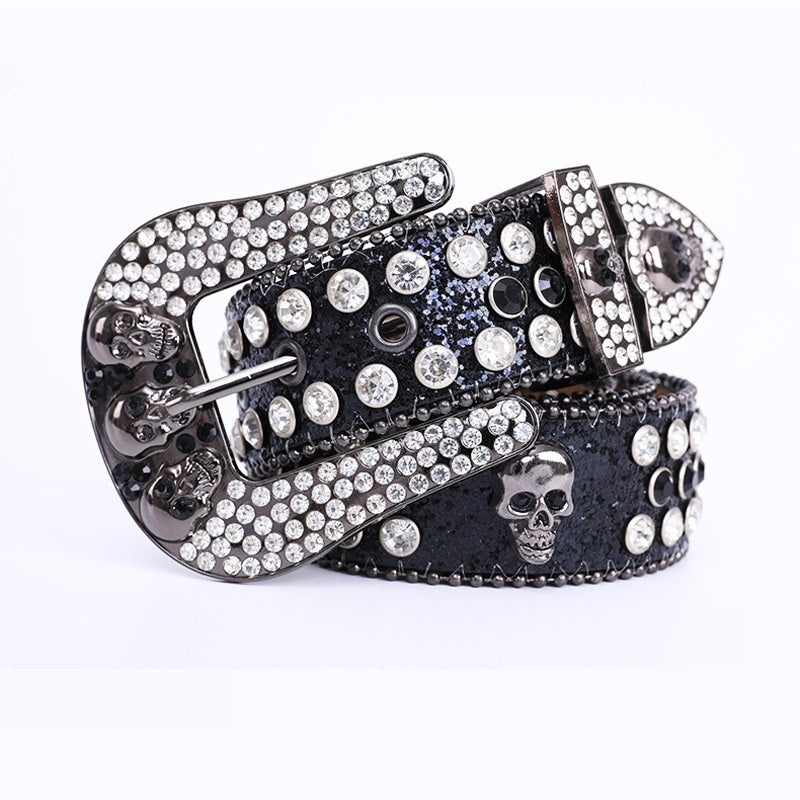 Fashionable And Popular Skull Rhinestone Belt