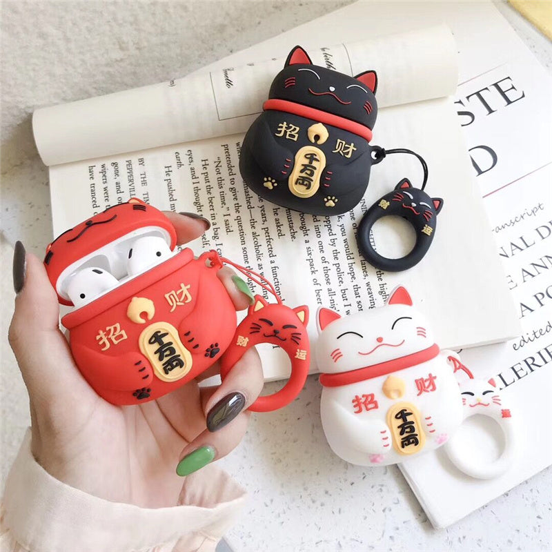 Lucky cat headphones set