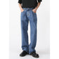 Retro Casual Irregular Slit Simple Jeans