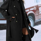 Lapel Double-breasted Trench Coat With Belt Winter Fashion Solid Color Long Jacket Outwear Women Clothing