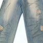 Graffiti Distressed Dirty Ripped Denim Trousers
