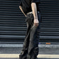 Retro Tattered Jeans Big Pocket Jeans Loose-fitting Wide-leg Trousers