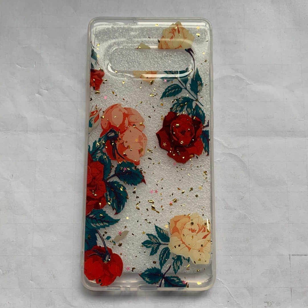 Gold foil flower mobile phone case