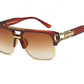Men and women square retro colorful reflective sunglasses