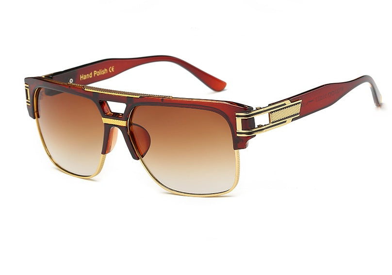 Men and women square retro colorful reflective sunglasses