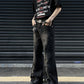 Double Zipper Slightly Flared Jeans Loose-fitting Wide-leg Trousers