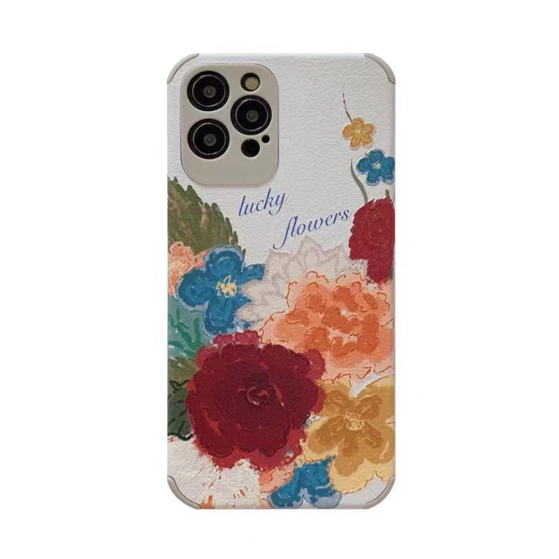 Retro Oil Painting Flower Phone Soft Case