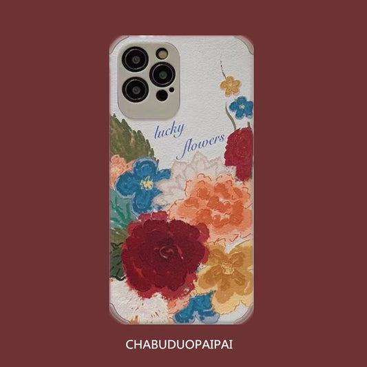 Retro Oil Painting Flower Phone Soft Case