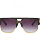 Men and women square retro colorful reflective sunglasses
