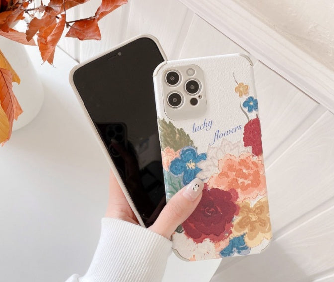 Retro Oil Painting Flower Phone Soft Case