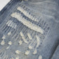 Punk Make Old Ripped Letter Denim Trousers Men