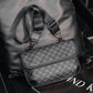 Fashion Leather Check Pattern Shoulder Bag Street