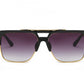 Men and women square retro colorful reflective sunglasses
