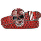 Rhinestone Inset Needle Buckle Skull Belt