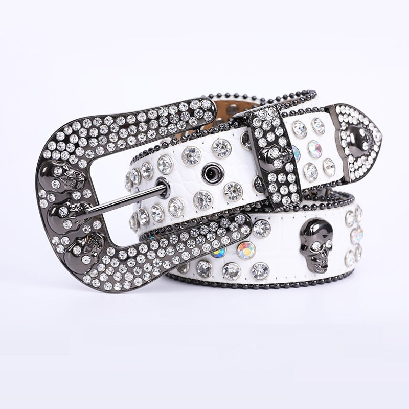 Fashionable And Popular Skull Rhinestone Belt