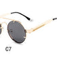 Round Steampunk Sunglasses Brand Design Men Women Metal Punk