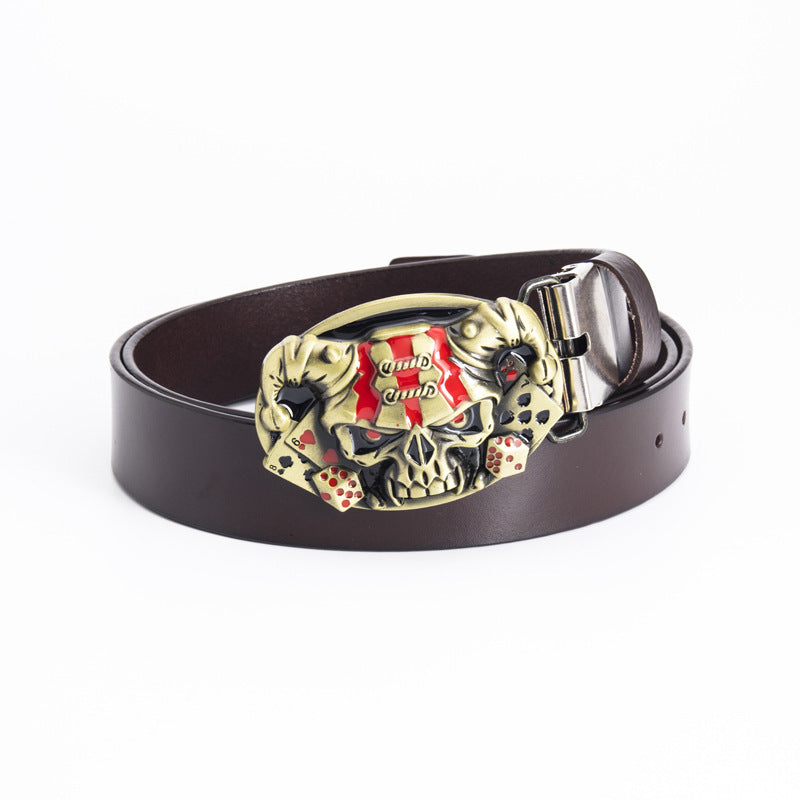 Fashion Simple Skull Shape Leather Belt