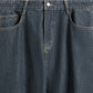 Summer Primary Color Loose Street Wide Leg Jeans